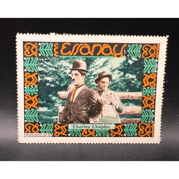 RARE 1915 Essanay Studios Charlie Chaplin Stamp Charles Chaplin Little Tramp 3 - Picture 1 of 3